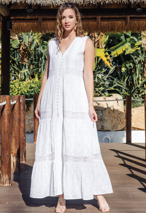 Maxikleid Weiß 5087 F FRESH COTTON